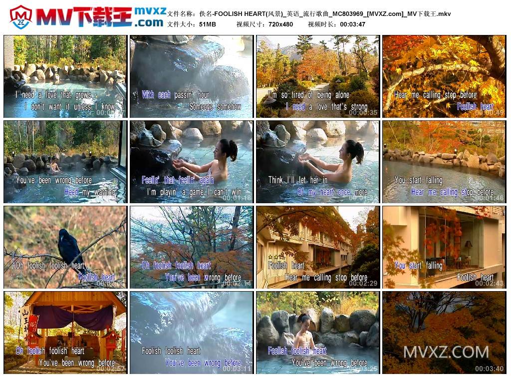 佚名-FOOLISH HEART(风景)_英语_流行歌曲_MC803969